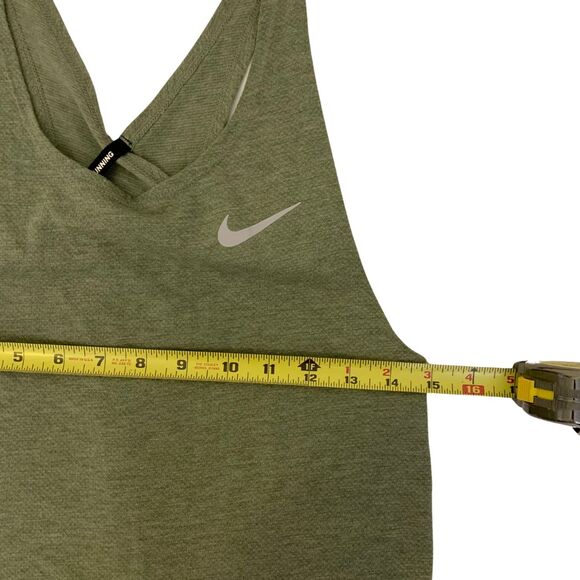 Nike Green/Olive Miler Run Tank Top Crisscross Split Back Size XS - Picture 7 of 8